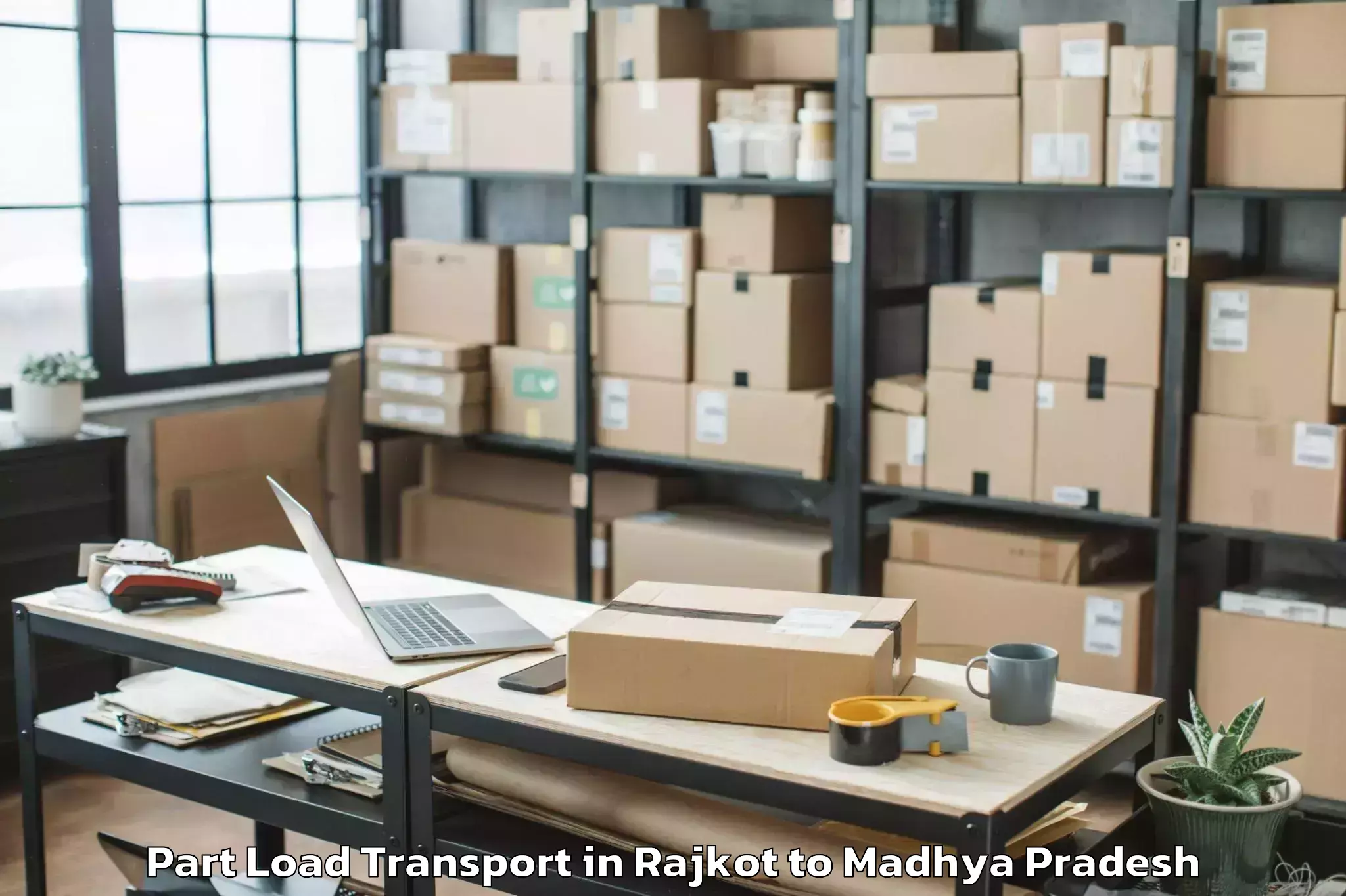 Rajkot to Gwalior Airport Gwl Part Load Transport Booking